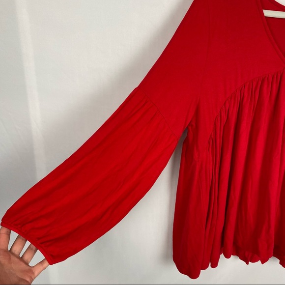 Anthropologie Eri + Ali Button Back Swing Top Red Size XL - Picture 3 of 9